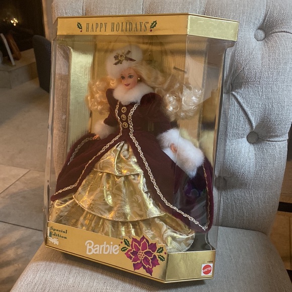 Matte 1996 Happy Holidays Special Edition Beautiful Barbie NEW Still In Box EUC - Picture 7 of 14